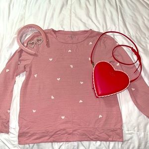 💘 LOFT EMBROIDERED HEART CREWNECK